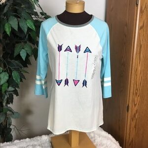 Relativity Intimates med Aqua Arrow sleep/lounge tee 3/4 sleeve